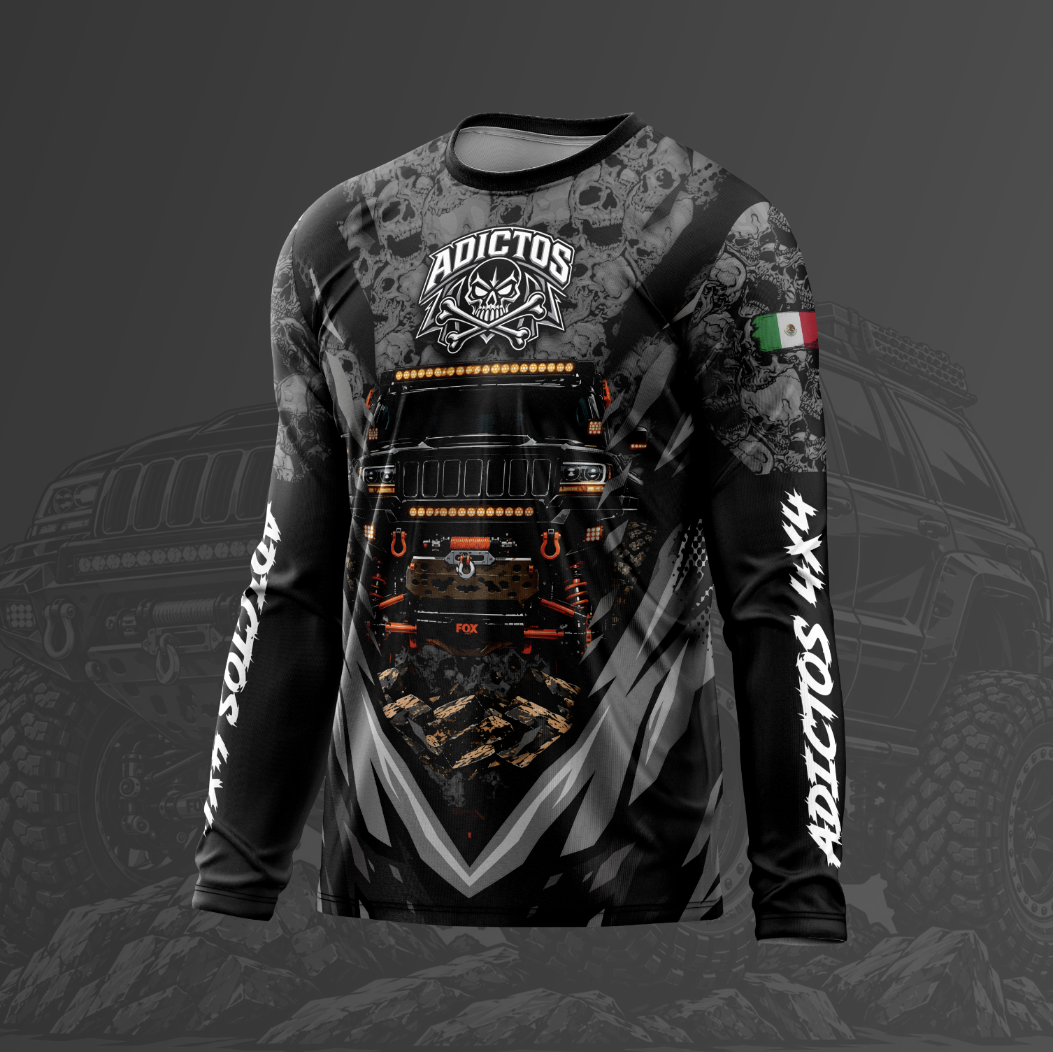 Frente del jersey de Adictos 4x4